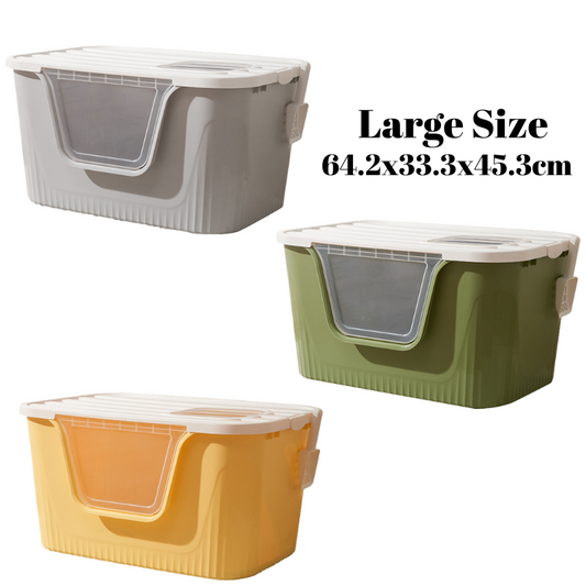 BELOVED PET Fully Enclosed Large Cat Litter Tray