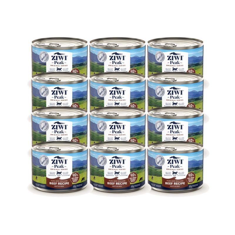 ziwi peak grain free beef wet cat food canned 185gx12