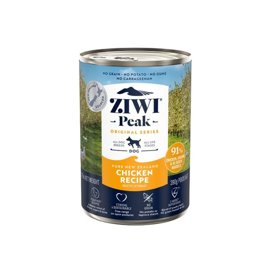 ziwi peak grain free chicken wet dog food canned 390g