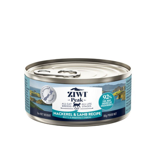 ziwi peak grain free mackerel and lamb wet cat food canned 85g