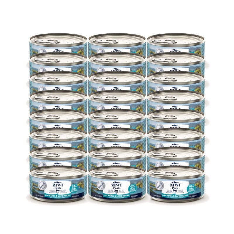 ziwi peak grain free mackerel and lamb wet cat food canned 85gx24