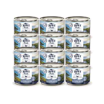 ziwi peak grain free mackerel wet cat food canned 185gx12