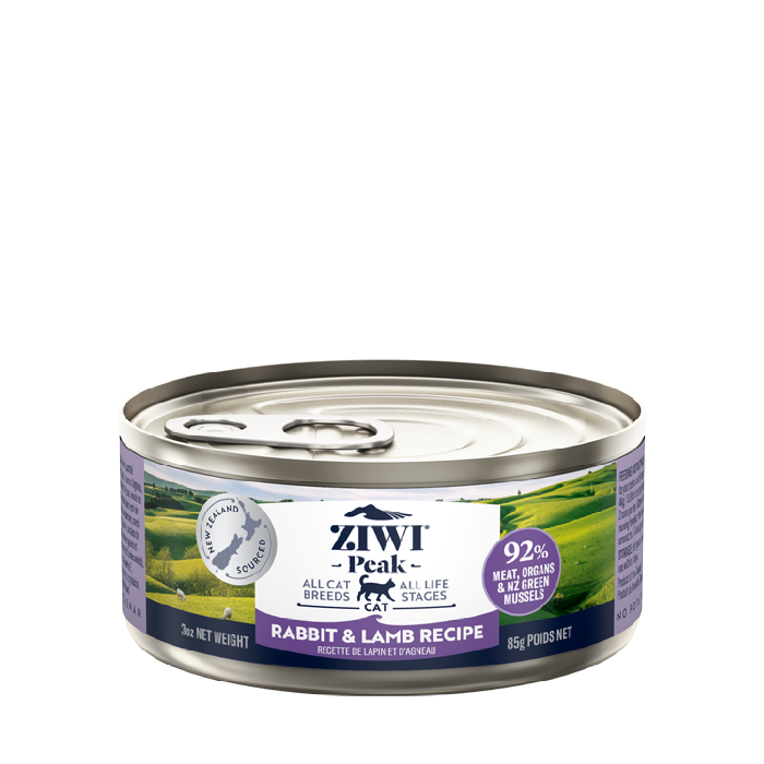 ziwi peak grain free rabbit and lamb wet cat food canned 85g