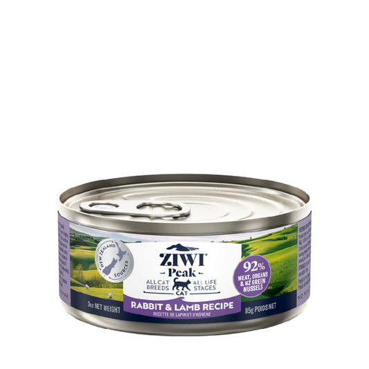 ziwi peak grain free rabbit and lamb wet cat food canned 85g