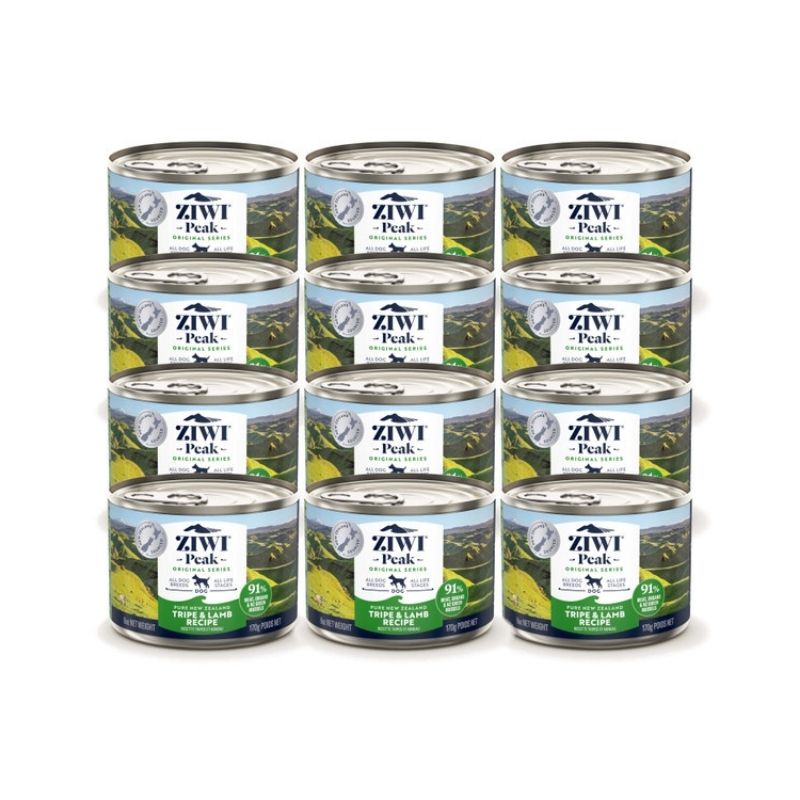 ziwi peak grain free tripe and lamb wet dog food canned 170gx12