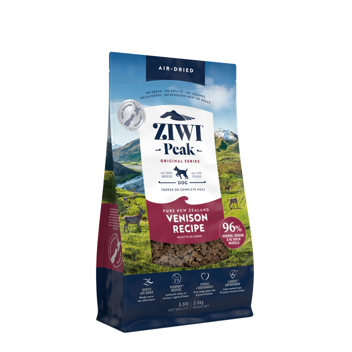 ziwi peak grain free venison air dried dog food 2.5kg