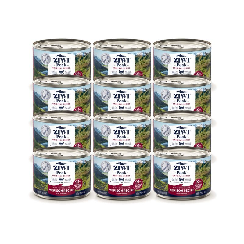 ziwi peak grain free venison wet cat food canned 185gx12