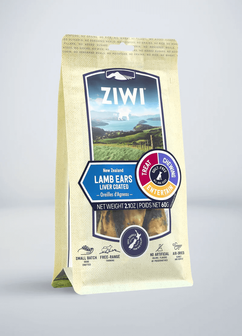 Ziwi Peak Lamb Ears Liver Coated Oral Chew Dog Treat 60G