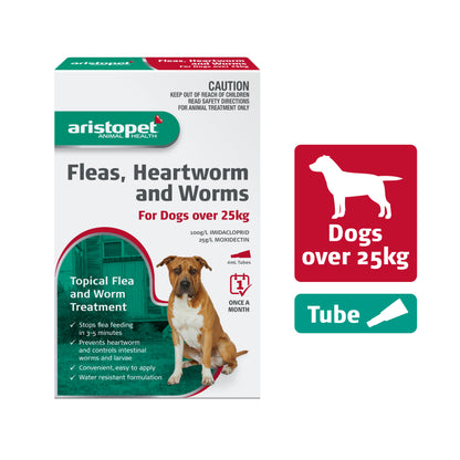 Aristopet Spot-on Flea & Worming For Dogs Over 25kg 3pack *Clearance Expire 30/09/24*