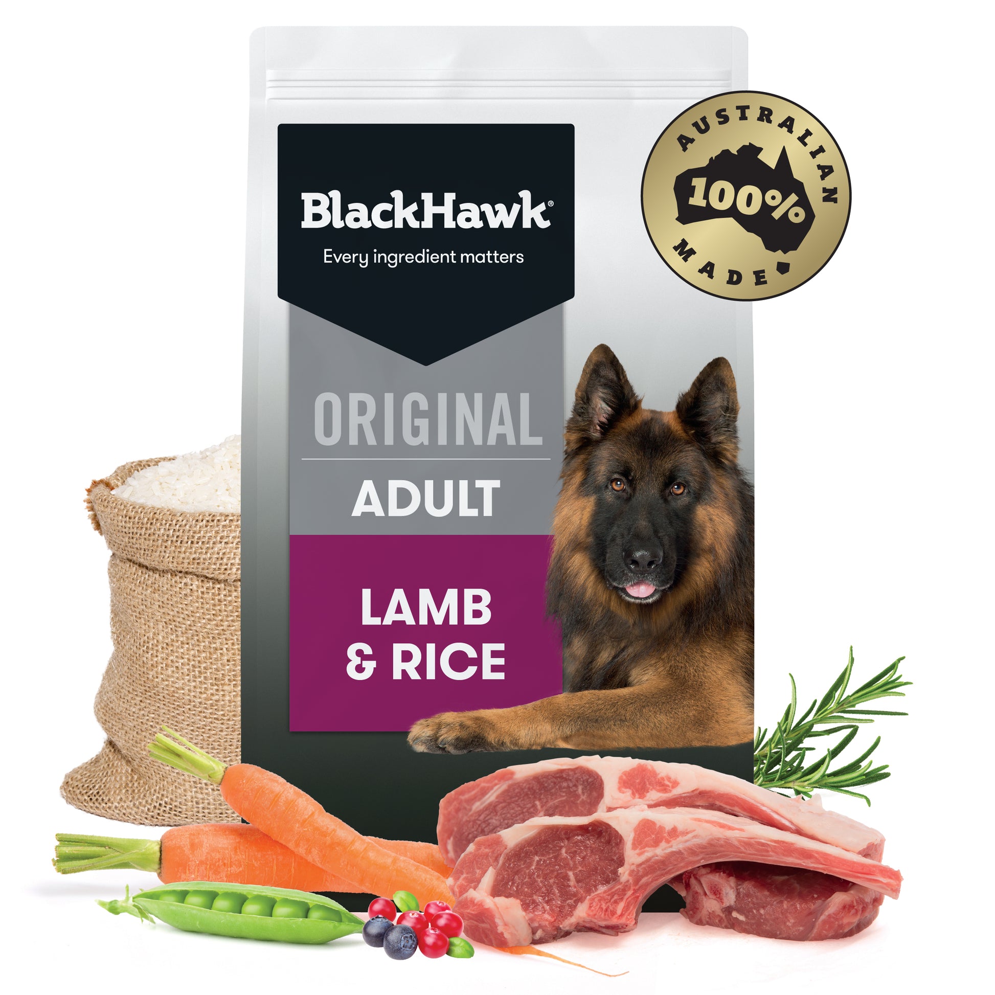 Black Hawk Dry Dog Food Adult Lamb & Rice 20KG - ADS Pet Store