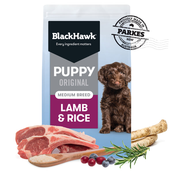 Black Hawk Original Medium Puppy Dry Dog Food Lamb & Rice 20KG - ADS Pet Store