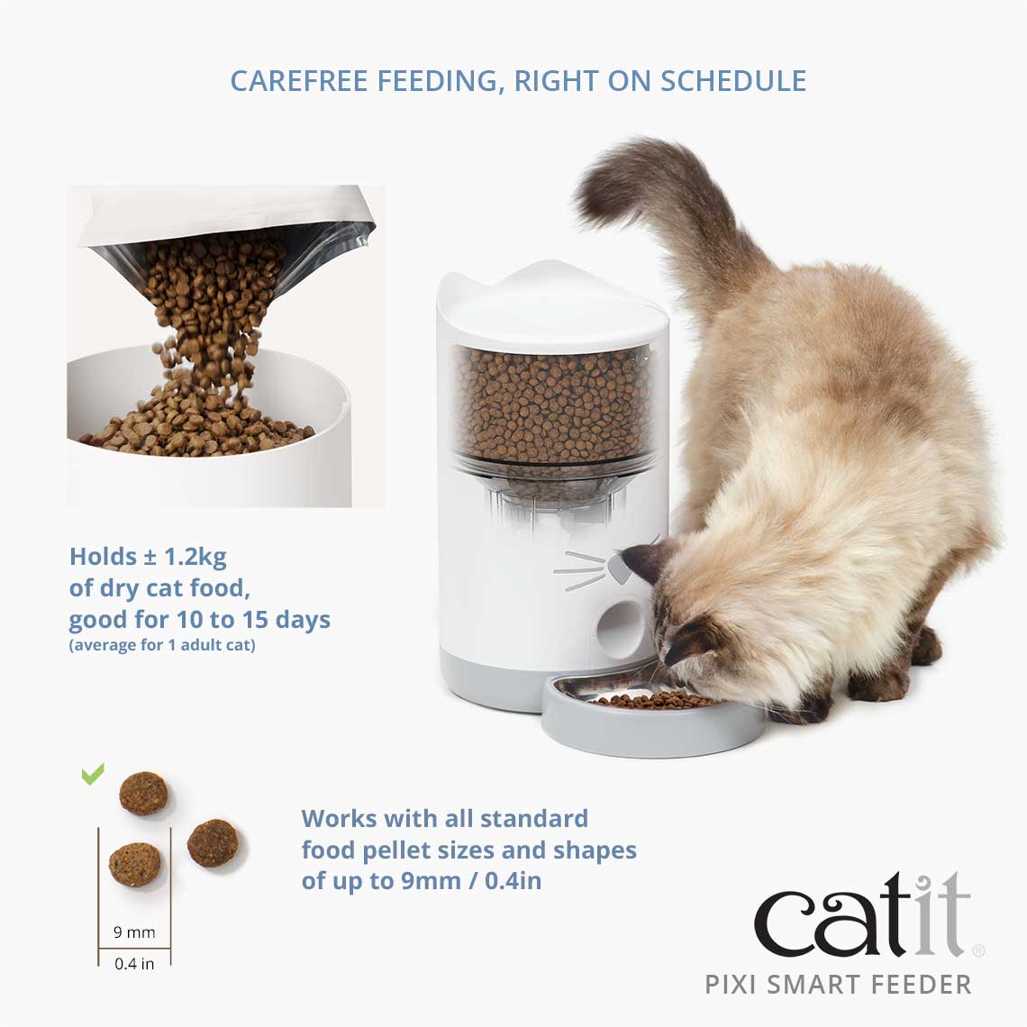 CATIT Pixi Smart Cat Automatic Feeder Wifi Version 1.2KG features