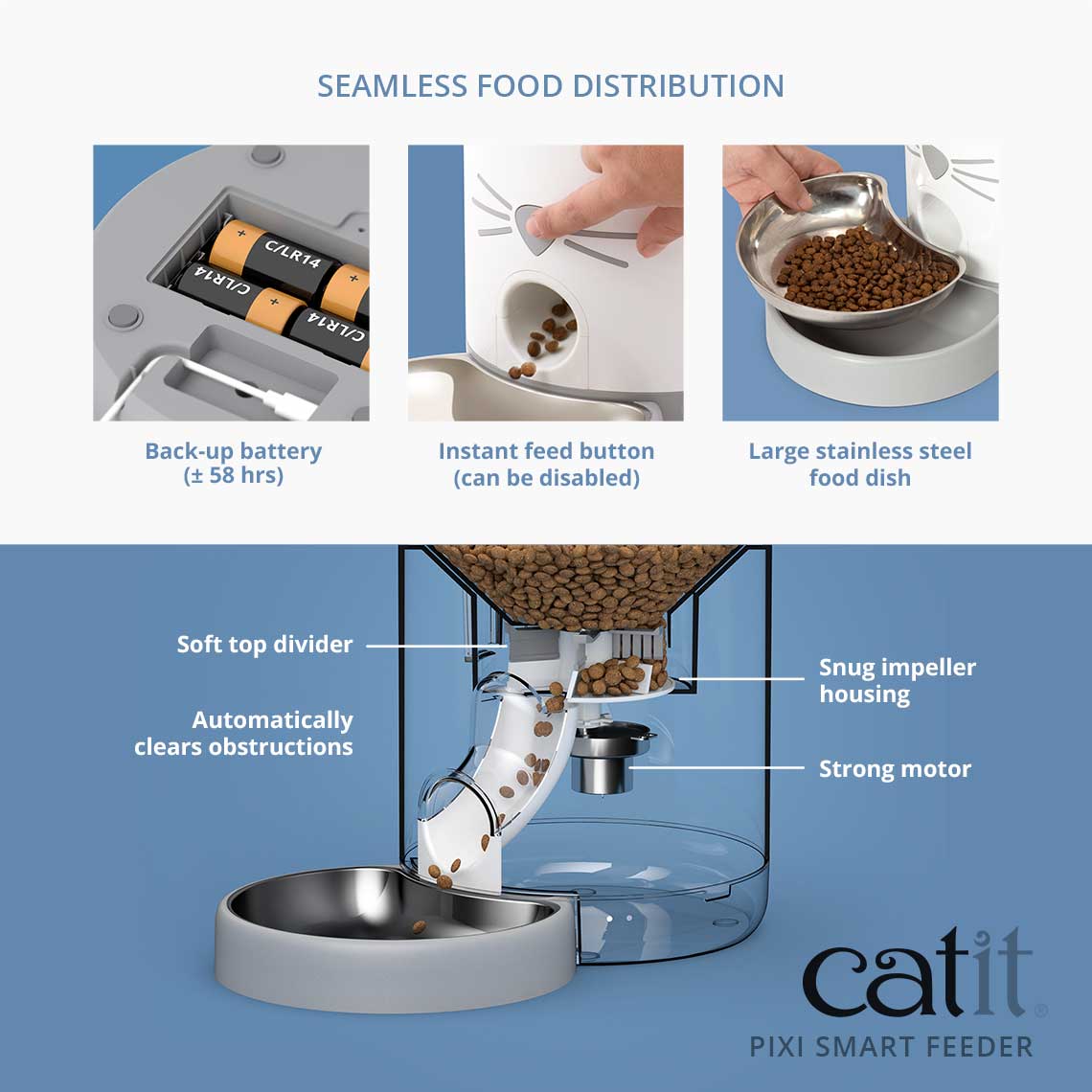 CATIT Pixi Smart Cat Automatic Feeder Wifi Version 1.2KG food dispenser display