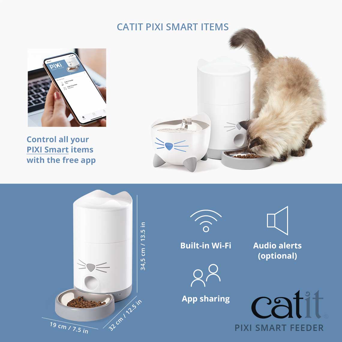 CATIT Pixi Smart Cat Automatic Feeder Wifi Version 1.2KG item display