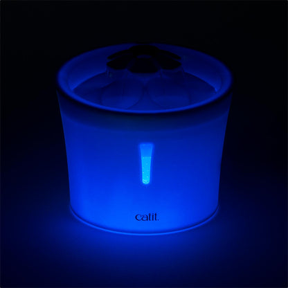 Catit 2.0 Night LED Senses Flower Water Fountain For Cat 3ltr night model