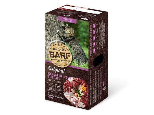 Doctor B's Barf Frozen Raw Kangaroo Cat Food 115G x 12 - ADS Pet Store