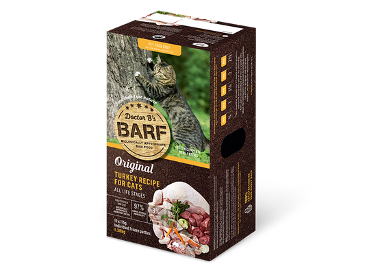 Doctor B's Barf Frozen Raw Turkey Cat Food Food 115G x 12 - ADS Pet Store