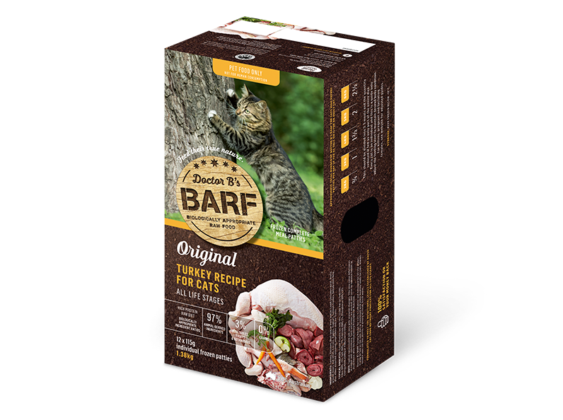 Doctor B's Barf Frozen Raw Turkey Cat Food Food 115G x 12 - ADS Pet Store