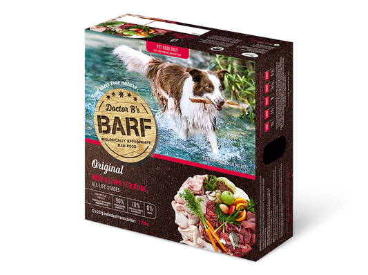 Doctor B's Barf Frozen Raw Beef Dog Food 227G x 12 - ADS Pet Store
