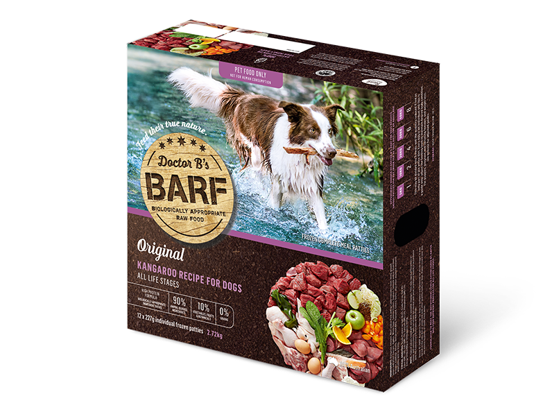 Doctor B's Barf Frozen Raw Kangaroo Dog Food 227G x 12 - ADS Pet Store