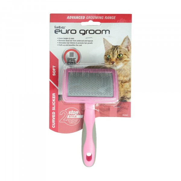 Furkidz Euro Groom Cat Slicker Curved Soft Pin - ADS Pet Store