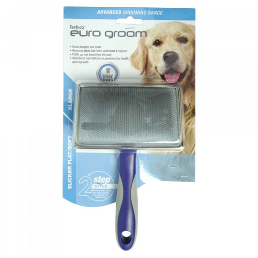 Euro Groom Dog Slicker Brush Soft/Flat Extra Large - ADS Pet Store