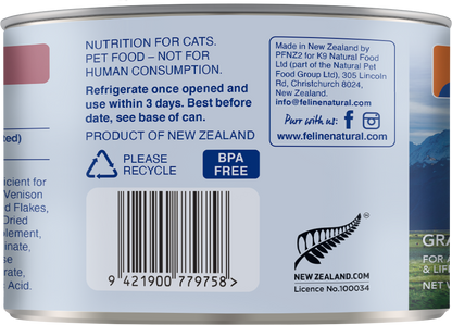 Feline Natural Cat Chicken Venison Canned 170G - ADS Pet Store