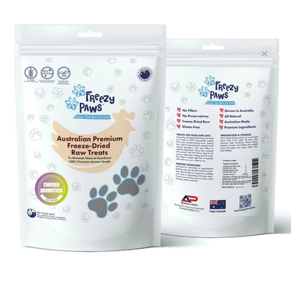 Freezy Paws Freeze-Dried Chicken Drumstick Raw Treats for Pet Cat Dog 100G - ADS Pet Store