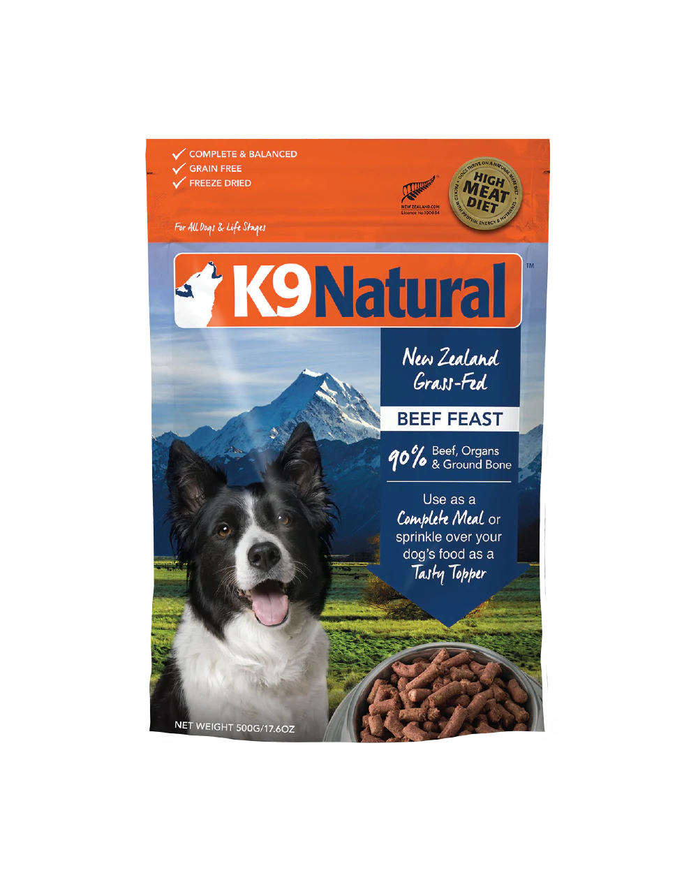 K9 Natural Beef Feast Freeze-dried Dog Food 500G 