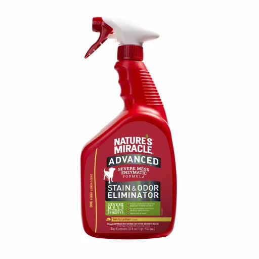 Nature's Miracle Advanced Stain And Odor Remover Sunny Lemon Scent Just for Dogs 946ML - ADS Pet Store