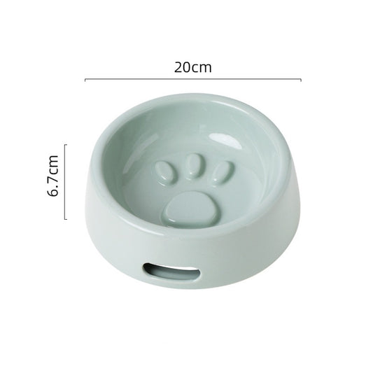 Ceramic Bowl w Foot Print 600ml - 20x6.7cm - ADS Pet Store