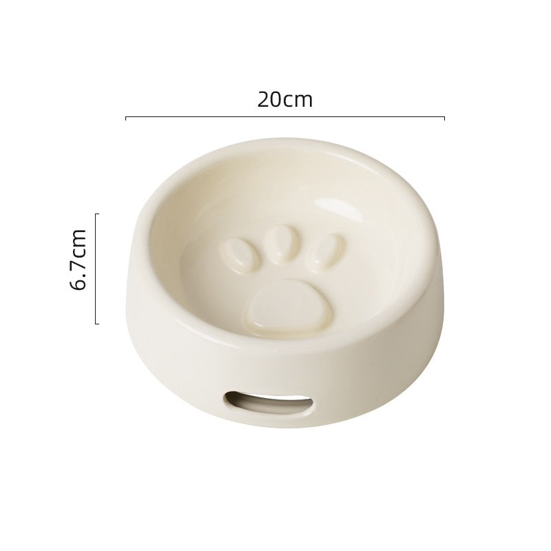Ceramic Bowl w Foot Print 600ml - 20x6.7cm - ADS Pet Store