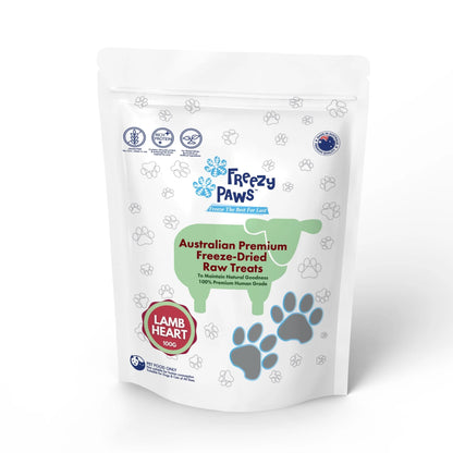 FreezyPaws -Superpremium Human Grade Freeze-Dried Lamb Heart Raw Treats 100G - ADS Pet Store
