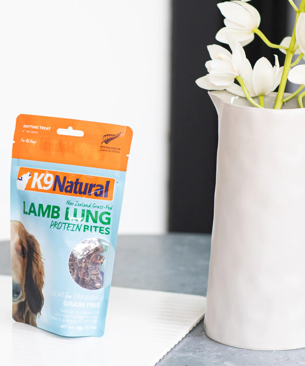 K9 Natural Dog Treats Air Dried Lamb Lung Protein Bites 50G - ADS Pet Store