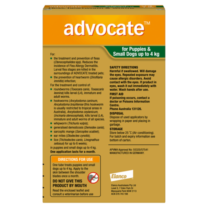Advocate Small Dog Green 3 Pack - ADS Pet Store