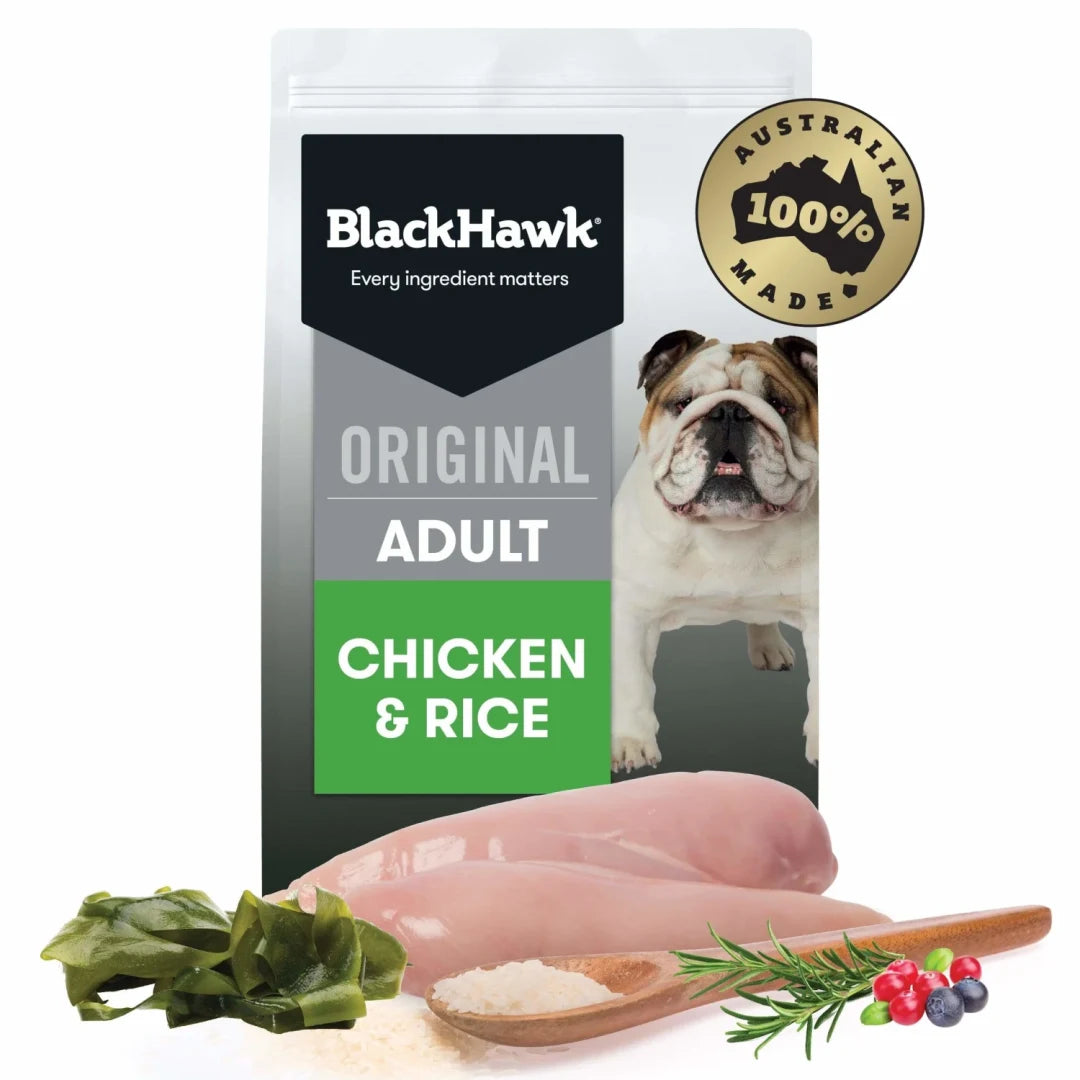 black hawk chicken and rice dry dog food 20kg
