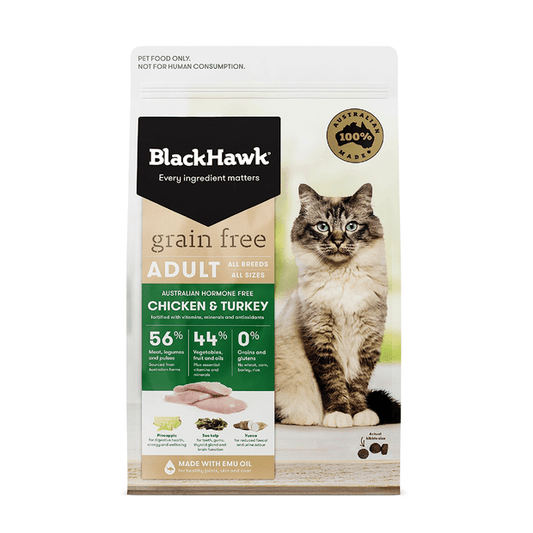 Black Hawk Grain Free Dry Cat Food Adult Chicken And Turkey 6KG - ADS Pet Store