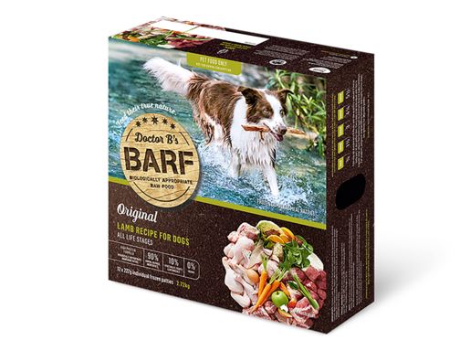 Doctor B's BARF Original Lamb raw dog food 2.27kg made with biologically appropriate ingredients 