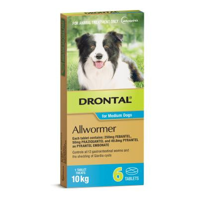 Drontal Dog Allwormer Tablets 10kg 6PACK - ADS Pet Store