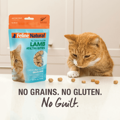 feline natural freeze dried healthy bites cat treat 50g no grains, no gluten