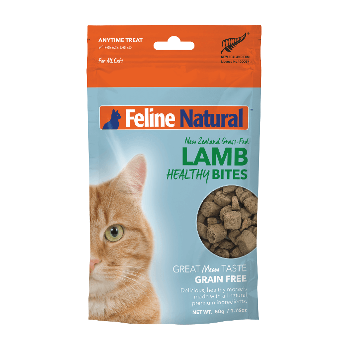 feline natural freeze dried lamb healthy bites cat treat 50g