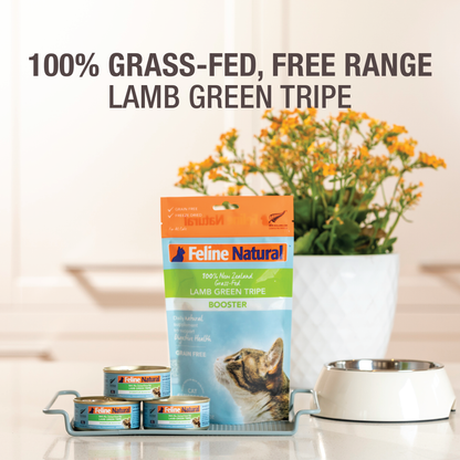Feline Natural Grain Free Lamb Green Tripe Freeze Dried Food Supplement Booster 57g - ADS Pet Store