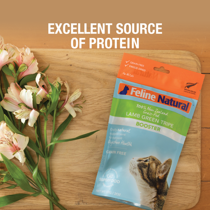 Feline Natural Grain Free Lamb Green Tripe Freeze Dried Food Supplement Booster 57g - ADS Pet Store