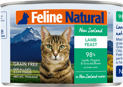 feline natural lamb wet cat food 170g