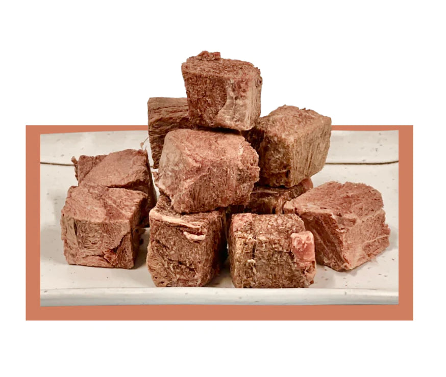 freezy paws freeze dried venison steak raw treats for dogs and cats 50g display