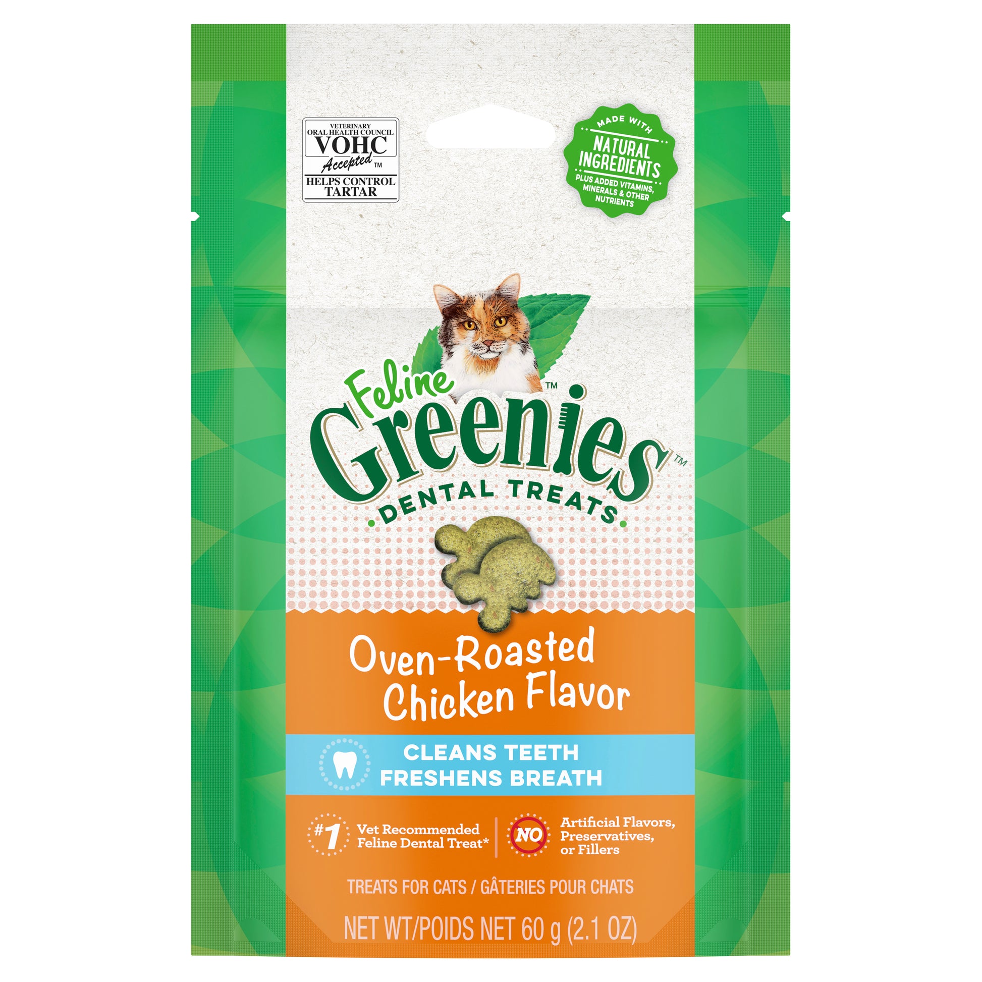 Greenies Cat Dental Treats Oven Roasted Chicken Flavour 60G - ADS Pet Store