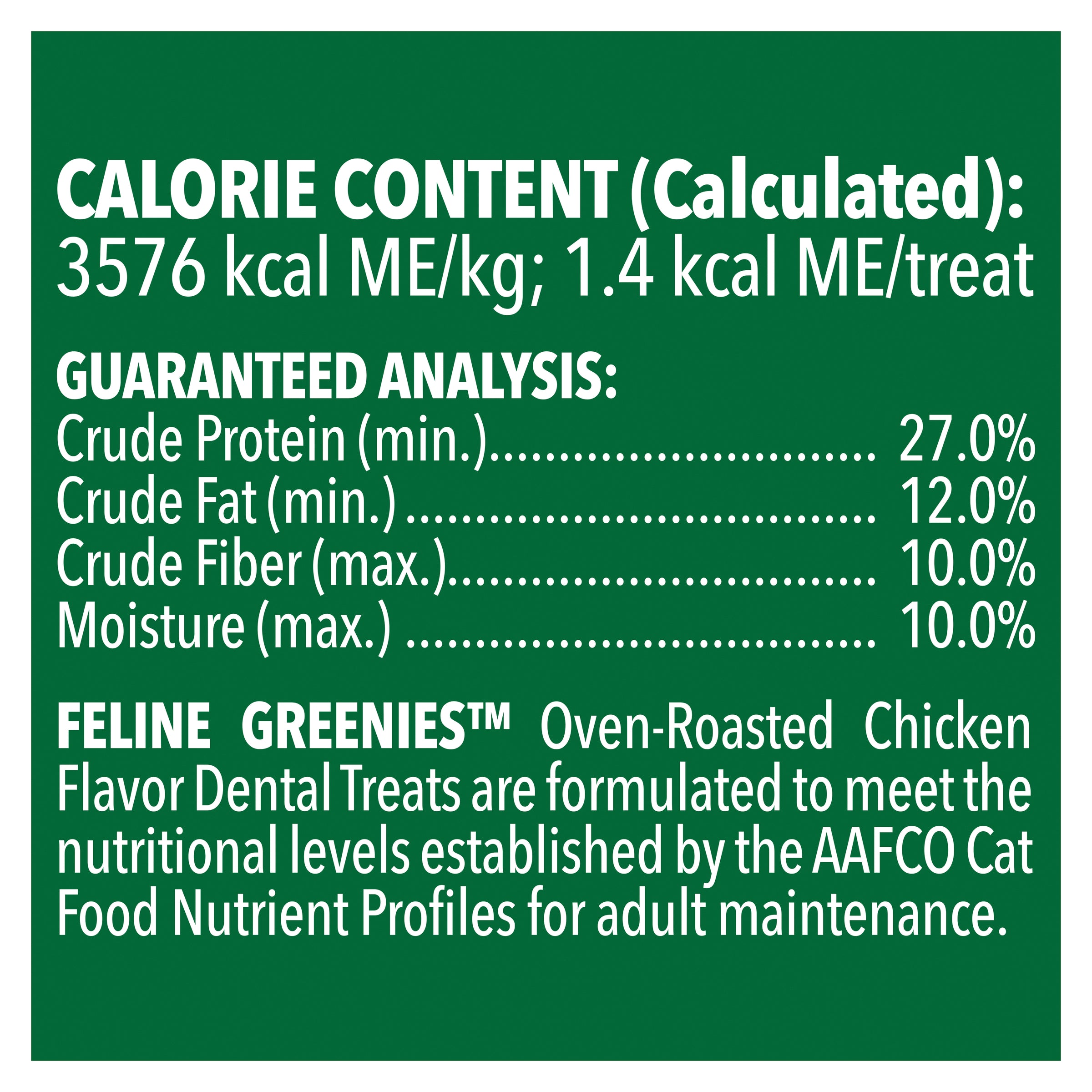 Greenies Cat Dental Treats Oven Roasted Chicken Flavour 277G - ADS Pet Store