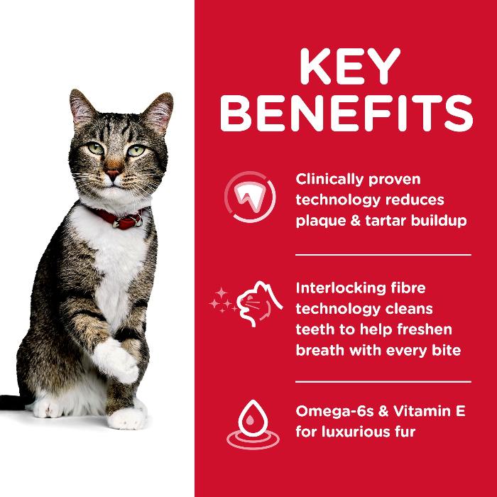 Hills Science Diet Adult Oral Care Dry Cat Food 4KG key benefits