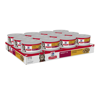 Hill's Science Diet Adult Tender Chicken Dinner Canned Cat Food 156G x 24 - ADS Pet Store