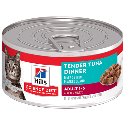 Hill's Science Diet Adult Tender Tuna Dinner Canned Cat Food 156G x 24 - ADS Pet Store